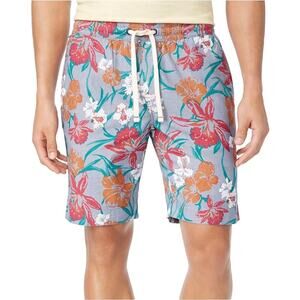 Tommy Hilfiger Men’s Floral Chino Shorts L Drawstring Beach Aloha Summer Cotton